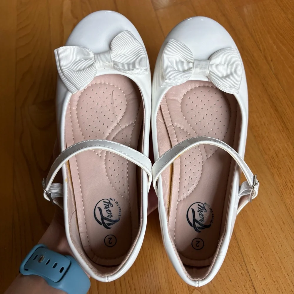 Trary White Dress Shoes Mary Jane Patent Easter First Communion Youth Girls Sz 2